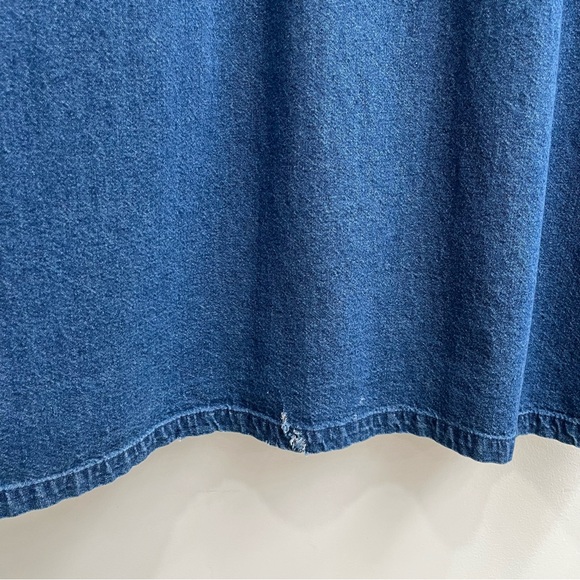 Vintage 90’s denim maxi jumper dress country chicken rooster patchwork appliqués - Picture 13 of 14